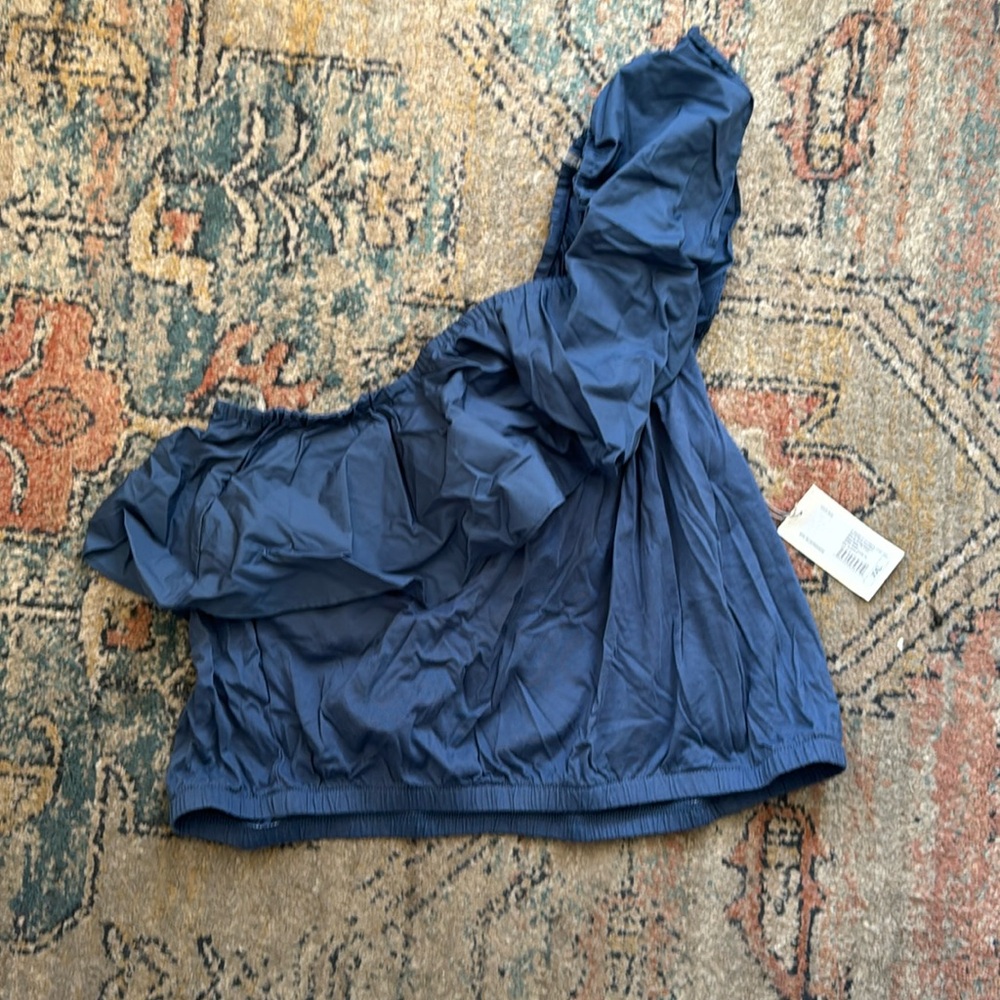 NWT A New Day cropped blue one shoulder tank with elastic bottom XXL plus size